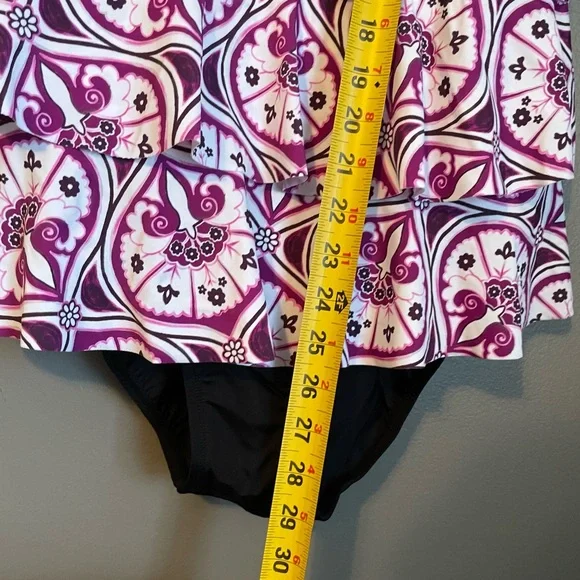 NWT Swim Solutions Sz 12 Women’s Purple Seashell One-Piece Swimsuit Ret $102! - Picture 11 of 14